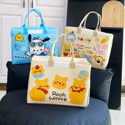 Túi Nỉ Vải Dệt Đựng Đồ Đa Năng Mẫu Mới KT 40x30x20cm Túi Du Lịch Hoạt Hình 4