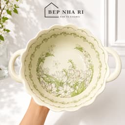 Bộ Bát Đĩa Gốm Sứ Hoa Dành Dành CƠ BẢN Dùng Cho Gia Đình, Quà Tặng Tân Gia Ý Nghĩa Lịch Sự 8
