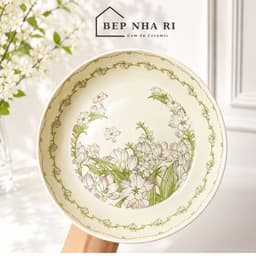 Bộ Bát Đĩa Gốm Sứ Hoa Dành Dành CƠ BẢN Dùng Cho Gia Đình, Quà Tặng Tân Gia Ý Nghĩa Lịch Sự 9