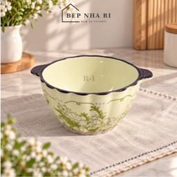 Bộ Bát Đĩa Gốm Sứ Hoa Dành Dành CƠ BẢN Dùng Cho Gia Đình, Quà Tặng Tân Gia Ý Nghĩa Lịch Sự 5
