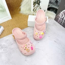 Giày Ballet Nữ Quai Ngang Đính Charm Dễ Thương, Giày Nhựa Đi Mưa Phong Cách Hàn Quốc Size 2/3 & 4/5 4