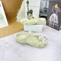 Giày Ballet Nữ Quai Ngang Đính Charm Dễ Thương, Giày Nhựa Đi Mưa Phong Cách Hàn Quốc Size 2/3 & 4/5 7