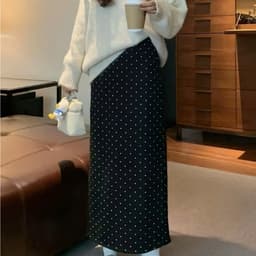 Chân Váy Dài Chấm Bi Nữ Dáng Suông Cạp Cao Tôn Dáng Váy Maxi Thanh Lịch Đi Làm Đi Chơi HQ85 | HQ Fashion 6