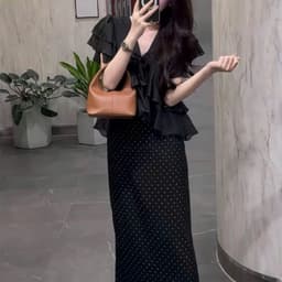 Chân Váy Dài Chấm Bi Nữ Dáng Suông Cạp Cao Tôn Dáng Váy Maxi Thanh Lịch Đi Làm Đi Chơi HQ85 | HQ Fashion 3