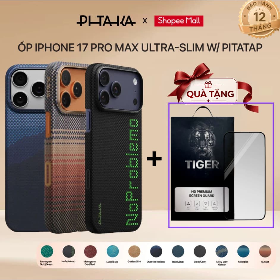 [iPhone 17 Pro Max] Ốp iPhone Pitaka Ultra-Slim with PitaTap mỏng nhẹ tích hợp điều chỉnh camera