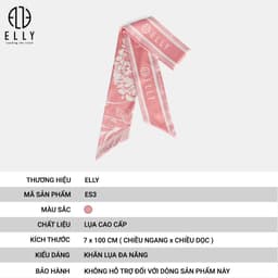 [Tặng hộp 20.10] Khăn lụa ELLY ES3 khăn lụa nữ đa năng phụ kiện thời trang cao cấp họa tiết thanh lịch 2