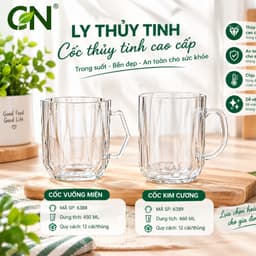 Cốc nhựa trong Chịu Nhiệt Cao 450ml,460ML Có Quai Cầm Uống Bia, cốc Nước, Cốc sinh tố 1