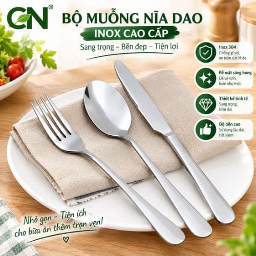 ( 10c ) muỗng nĩa inox cán dài không han dỉ