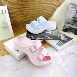 Dép Đúc Bánh Mì Nữ 2 Quai Khóa, Dép EVA Đế Cao Êm Nhẹ Chống Trượt 2