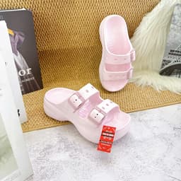 Dép Đúc Bánh Mì Nữ 2 Quai Khóa, Dép EVA Đế Cao Êm Nhẹ Chống Trượt 4