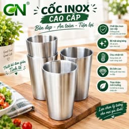 Ly Inox 2 Lớp Uông Nước-Ly Inox Uống Sinh Tố Uống Trà 1