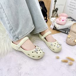 Giày Ballet Nữ REDLEO Mochi DRL98 Quai Ngang Đính Charm, EVA Nhẹ Êm Chống Trượt 3