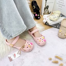 Giày Ballet Nữ REDLEO Mochi DRL98 Quai Ngang Đính Charm, EVA Nhẹ Êm Chống Trượt 2