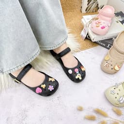 Giày Ballet Nữ REDLEO Mochi DRL98 Quai Ngang Đính Charm, EVA Nhẹ Êm Chống Trượt 4