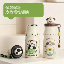 Bình Nước Giữ Nhiệt Cho Bé 500ML Dễ Thương Có Dây Đeo Và Ống Hút Chống Gỉ Giữ Nhiệt Tốt Phù Hợp Đi Học A6C5 4