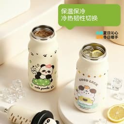 Bình Nước Giữ Nhiệt Cho Bé 500ML Dễ Thương Có Dây Đeo Và Ống Hút Chống Gỉ Giữ Nhiệt Tốt Phù Hợp Đi Học A6C5 2