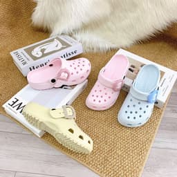 Dép Sục Nữ Có Hậu Quai Khóa Bản Lớn, Sục Đục Lỗ Êm Nhẹ Chống Trượt 9