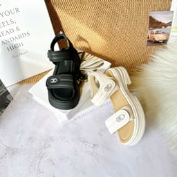 Sandal Bánh Mì Nữ 2 Quai Dán Có Hậu, Đế Platform Dày Tăng Chiều Cao 2
