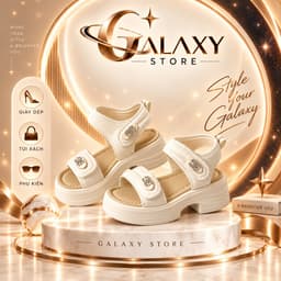 Sandal Bánh Mì Nữ 2 Quai Dán Có Hậu, Đế Platform Dày Tăng Chiều Cao 1