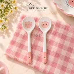 Bát Đĩa Gốm Sứ Họa Tiết  Heo Hồng Xinh Xắn Dễ Thương Dùng Cho Bữa Ăn Gia Đình, Decor Bàn Ăn 3
