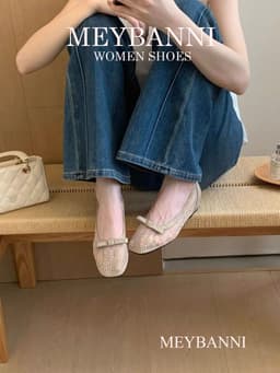 [Chân Gầy - Lùi 1 Size] Giày Búp Bê MEYBANNI Mũi Vuông Độn Đế 3cm Lưới Mềm Đính Hạt Đá Siêu Xinh - C108 9