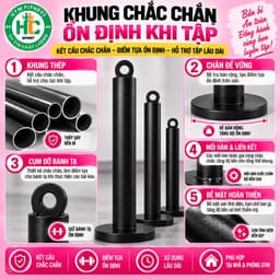 Trục Cắm Tạ, Trục Đỡ Tạ, Để Tạ, Ống Đựng Tạ Kết Hợp Hệ Thống Cáp Ròng Rọc Tập Gym TLV047-048-049 5