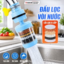 Combo 5 Đầu Vòi Lọc Nước 6 Lớp  Xoay 360° Linh Hoạt, Lọc Sạch Cặn Bẩn Tạp Chất kdn1511 1