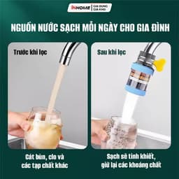 Combo 5 Đầu Vòi Lọc Nước 6 Lớp  Xoay 360° Linh Hoạt, Lọc Sạch Cặn Bẩn Tạp Chất kdn1511 5
