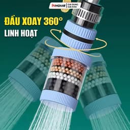 Combo 5 Đầu Vòi Lọc Nước 6 Lớp  Xoay 360° Linh Hoạt, Lọc Sạch Cặn Bẩn Tạp Chất kdn1511 2