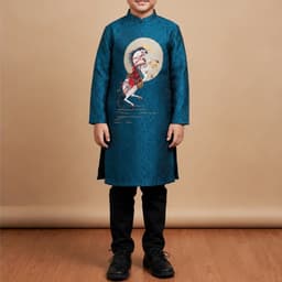Áo dài bé trai hình ngựa - chất liệu gấm dệt cao cấp - đủ size cho bé 8 - 48 ký - mẫu mới 2026 2
