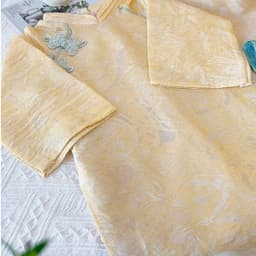 Áo dài mẹ bé vải tằm nhũ cao cấp - chất liệu mềm mại - mặc lễ tết trung thu siêu xinh - mẫu mới nhất 2026 4