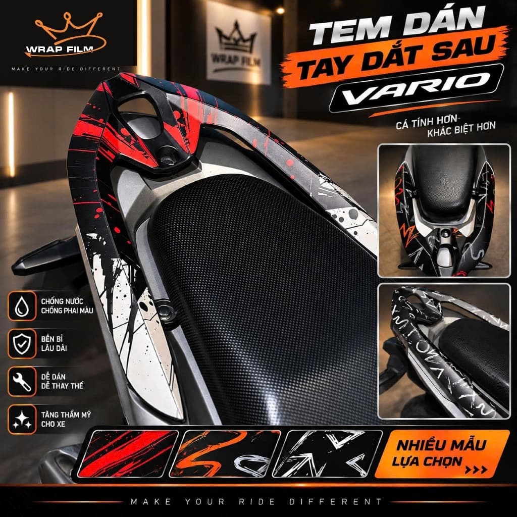 Tem dán cản Vario , decal PVC 3 lớp