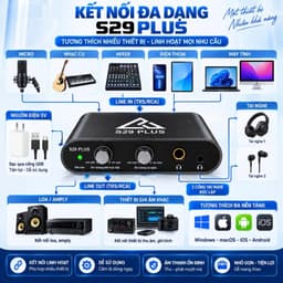 Box Stereo S29 Plus 24Bit/92kHz – Bộ Chuyển Đổi Âm Thanh Livestream, Thu Âm, 2 Cổng Tai Nghe, Line In/Out 9