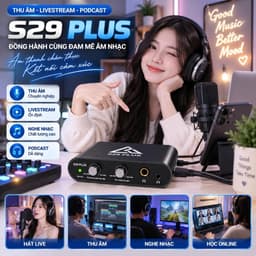 Box Stereo S29 Plus 24Bit/92kHz – Bộ Chuyển Đổi Âm Thanh Livestream, Thu Âm, 2 Cổng Tai Nghe, Line In/Out 4