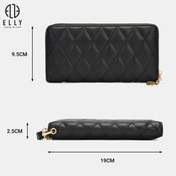 [Tặng hộp 20.10] Ví nữ ELLY EVH68 da tổng hợp cao cấp ví cầm tay dài thời trang chính hãng 3
