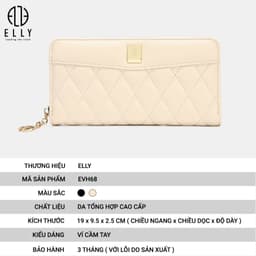 [Tặng hộp 20.10] Ví nữ ELLY EVH68 da tổng hợp cao cấp ví cầm tay dài thời trang chính hãng 2