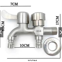 [ VÒI INOX 304 ] Vòi nước 2 đầu ra inox, Vòi nước 2 đầu cho máy giặt chia nước thành 2 cổng xả độc lập 1