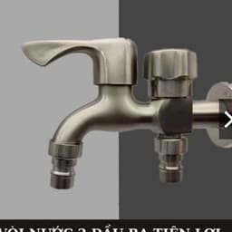[ VÒI INOX 304 ] Vòi nước 2 đầu ra inox, Vòi nước 2 đầu cho máy giặt chia nước thành 2 cổng xả độc lập 2
