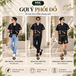 Set Bộ lụa Nam Stallion MKCLEVER chất lụa mịn mát, thoáng mát, co giãn, form dáng thoải mái, trẻ trung 4