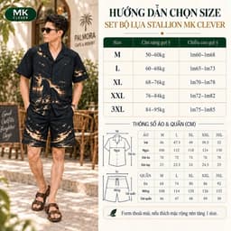 Set Bộ lụa Nam Stallion MKCLEVER chất lụa mịn mát, thoáng mát, co giãn, form dáng thoải mái, trẻ trung 2