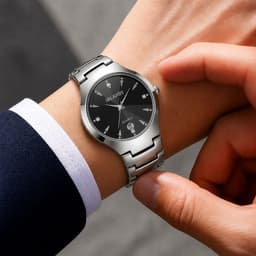 Đồng Hồ Nam IRLANDY Chính Hãng Dây Thép Không Gỉ Mặt Đen Quartz Lịch Ngày Phong Cách Doanh Nhân - DH102 5