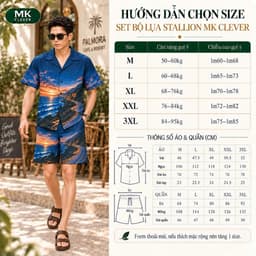 Set Bộ lụa Nam Pacific MKCLEVER chất lụa mịn mát, thoáng mát, co giãn, form dáng thoải mái, trẻ trung 2