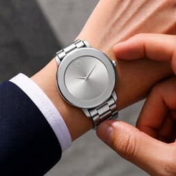 Đồng Hồ Nam Mặt Tối Giản Dây Thép Không Gỉ Máy Quartz Sang Trọng Thanh Lịch 3 màu Đen, Vàng, Bạc - DH305 3