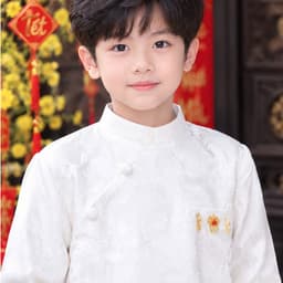 Áo dài cách tân bé trai MINH NAM, áo dài Tết cho bé trai 2026, vải gấm mềm - 2 màu - Áo dài Ngọc Diệp - ND26.48 2