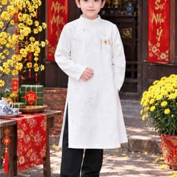 Áo dài cách tân bé trai MINH NAM, áo dài Tết cho bé trai 2026, vải gấm mềm - 2 màu - Áo dài Ngọc Diệp - ND26.48 7