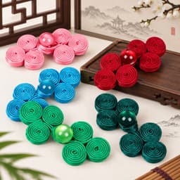 Nút Tàu VÂN MÂY TAM XOẮN Cổ Trang Phụ Kiện Thêu Tay May Áo Sườn Xám Trung Hoa Hán Phục 1