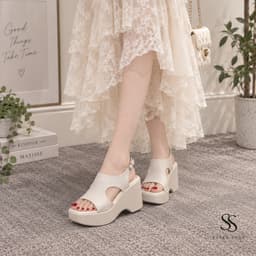 Dép Đế Xuồng Nữ Cao 8cm Đế PU Siêu Nhẹ, Sandal Cao Gót Quai Ôm Chân Tôn Dáng Đi Làm Đi Chơi 6