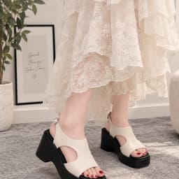 Dép Đế Xuồng Nữ Cao 8cm Đế PU Siêu Nhẹ, Sandal Cao Gót Quai Ôm Chân Tôn Dáng Đi Làm Đi Chơi 8