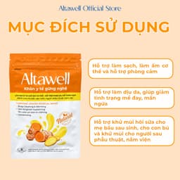 Khăn Y Tế Gừng Nghệ Altawell - Hỗ Trợ Làm Sạch Khử Mùi Giữ Ấm, Dùng Được Cho Mẹ Bầu, Mẹ Sau Sinh 3