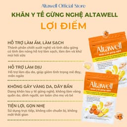 Khăn Y Tế Gừng Nghệ Altawell - Hỗ Trợ Làm Sạch Khử Mùi Giữ Ấm, Dùng Được Cho Mẹ Bầu, Mẹ Sau Sinh 4